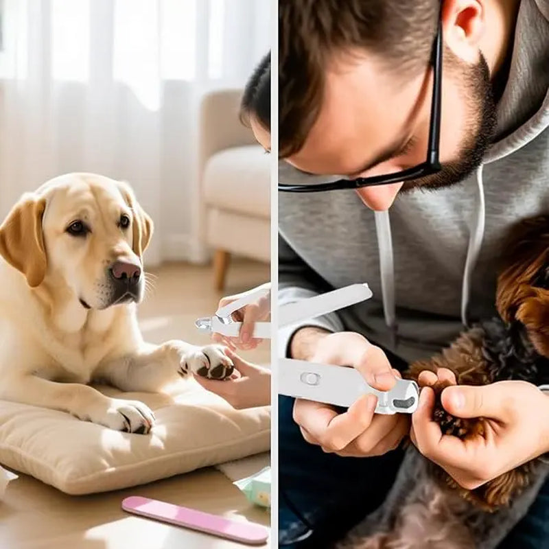 2-in-1 Rechargeable LED Pet Nail Clipper and Grinder with Protective Guard and Quick Sensor for Dogs, Cats, and Rabbits