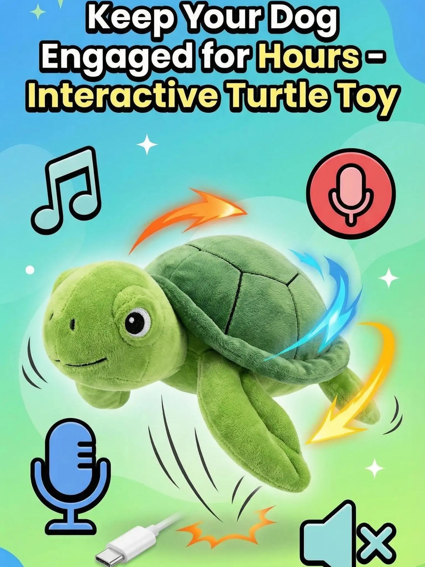 Interactive Motion-Activated Dog Ball - USB Rechargeable Automatic Rolling Toy with Squeaker for Boredom Relief in Small, Medium, and Large Dogs and Cats - Durable Indoor and Outdoor Pet Toy