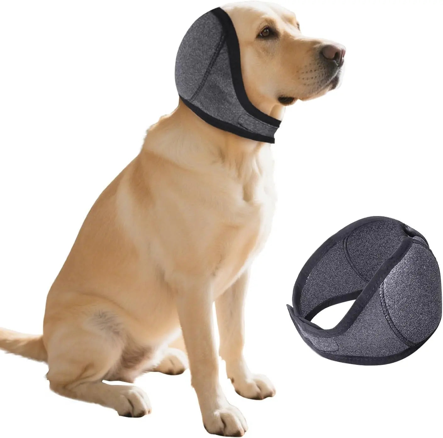 Dog Ear Protection Muffs for Noise Reduction, Adjustable and Comfortable Ear Wrap for Calming Dogs During Fireworks, Bathing, and Swimming Activities