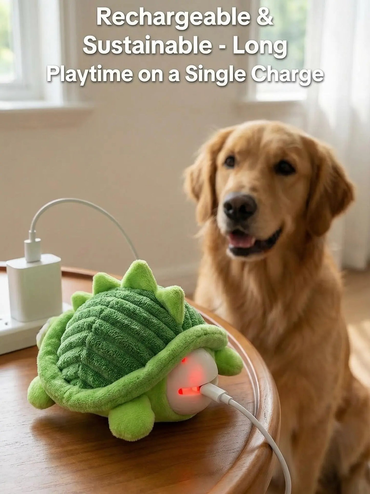 Interactive Motion-Activated Dog Ball - USB Rechargeable Automatic Rolling Toy with Squeaker for Boredom Relief in Small, Medium, and Large Dogs and Cats - Durable Indoor and Outdoor Pet Toy