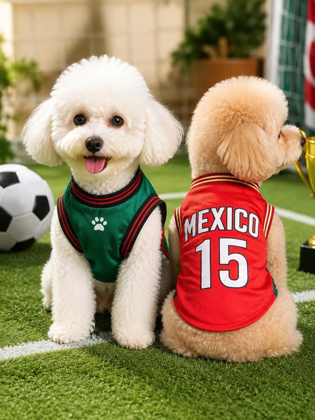 Lightweight Breathable Sleeveless Mesh Pet Sports Jersey for Dogs and Cats - Cute Soccer Style Vest for Small to Medium Pets, Ideal for Parties, Photos, Walks, and Game Day