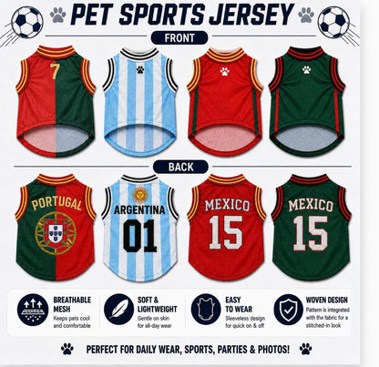 Lightweight Breathable Sleeveless Mesh Pet Sports Jersey for Dogs and Cats - Cute Soccer Style Vest for Small to Medium Pets, Ideal for Parties, Photos, Walks, and Game Day