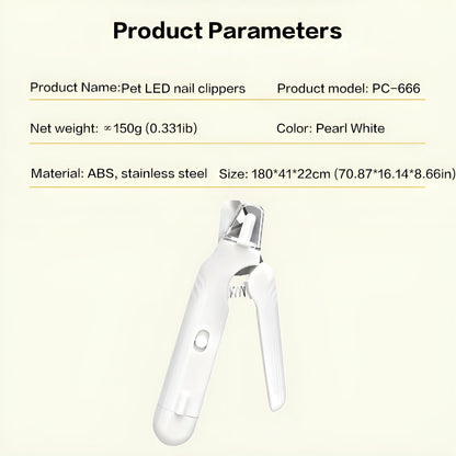 2-in-1 Rechargeable LED Pet Nail Clipper and Grinder with Protective Guard and Quick Sensor for Dogs, Cats, and Rabbits
