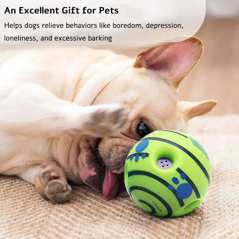Indestructible Interactive Dog Ball - Battery-Free Squeaky Toy for Aggressive Chewers and Pet Training Essentials