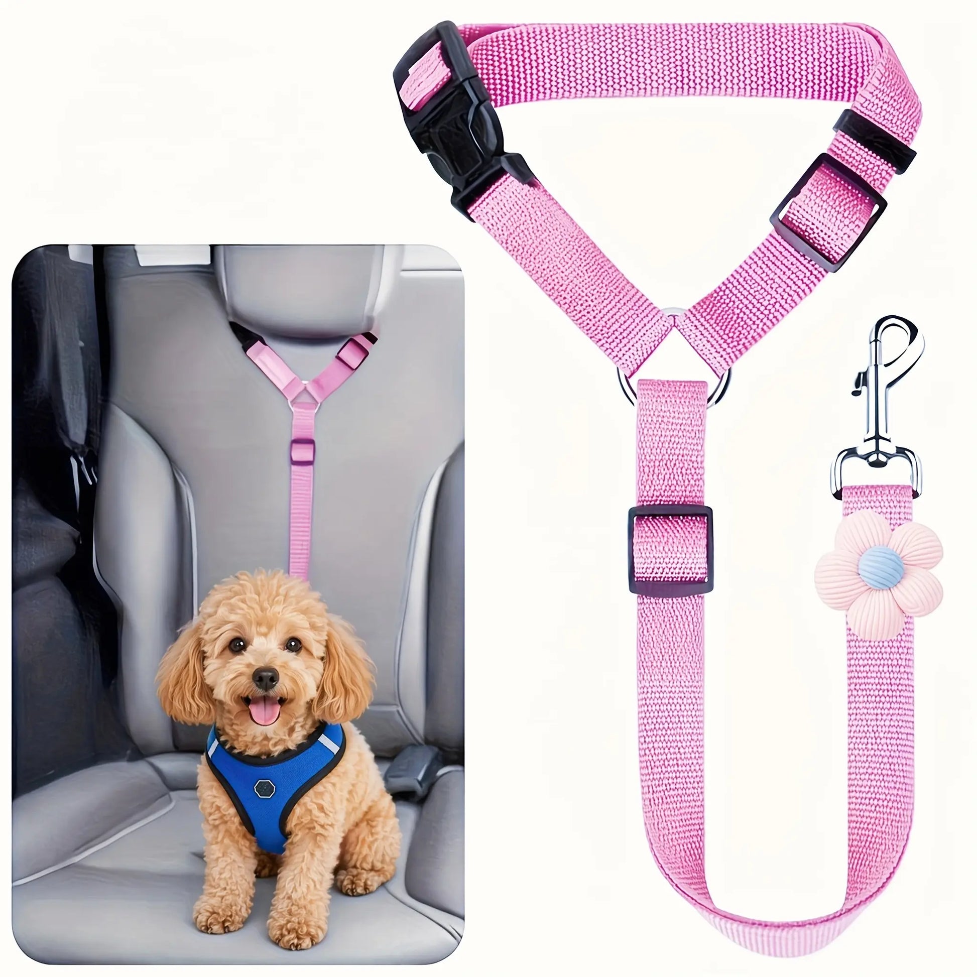 Pawzseek Dog Seat Belt for SUV and Car - Vehicle Safety Harness and Buckle for Pets, Ideal Christmas Gift