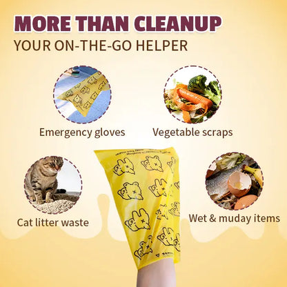 Passion Fruit Scented Leak-Proof Pet Waste Bags - Extra Thick & Large, 365 Count Pack, Yellow Velcro Accessories for Dogs and Cats
