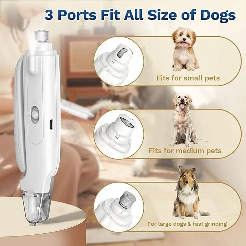2-in-1 Rechargeable LED Pet Nail Clipper and Grinder with Protective Guard and Quick Sensor for Dogs, Cats, and Rabbits