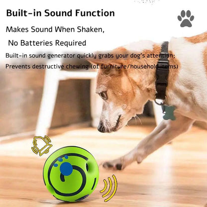 Indestructible Interactive Dog Ball - Battery-Free Squeaky Toy for Aggressive Chewers and Pet Training Essentials