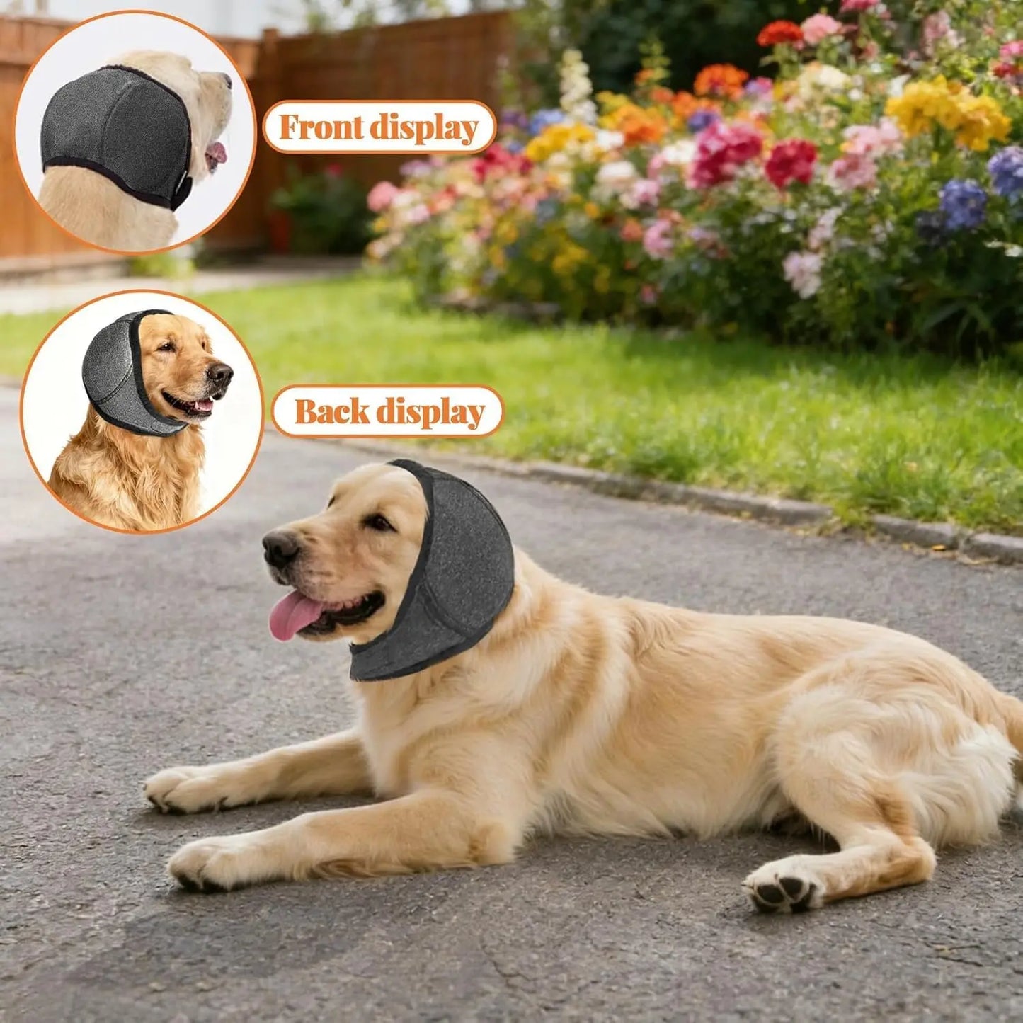 Dog Ear Protection Muffs for Noise Reduction, Adjustable and Comfortable Ear Wrap for Calming Dogs During Fireworks, Bathing, and Swimming Activities