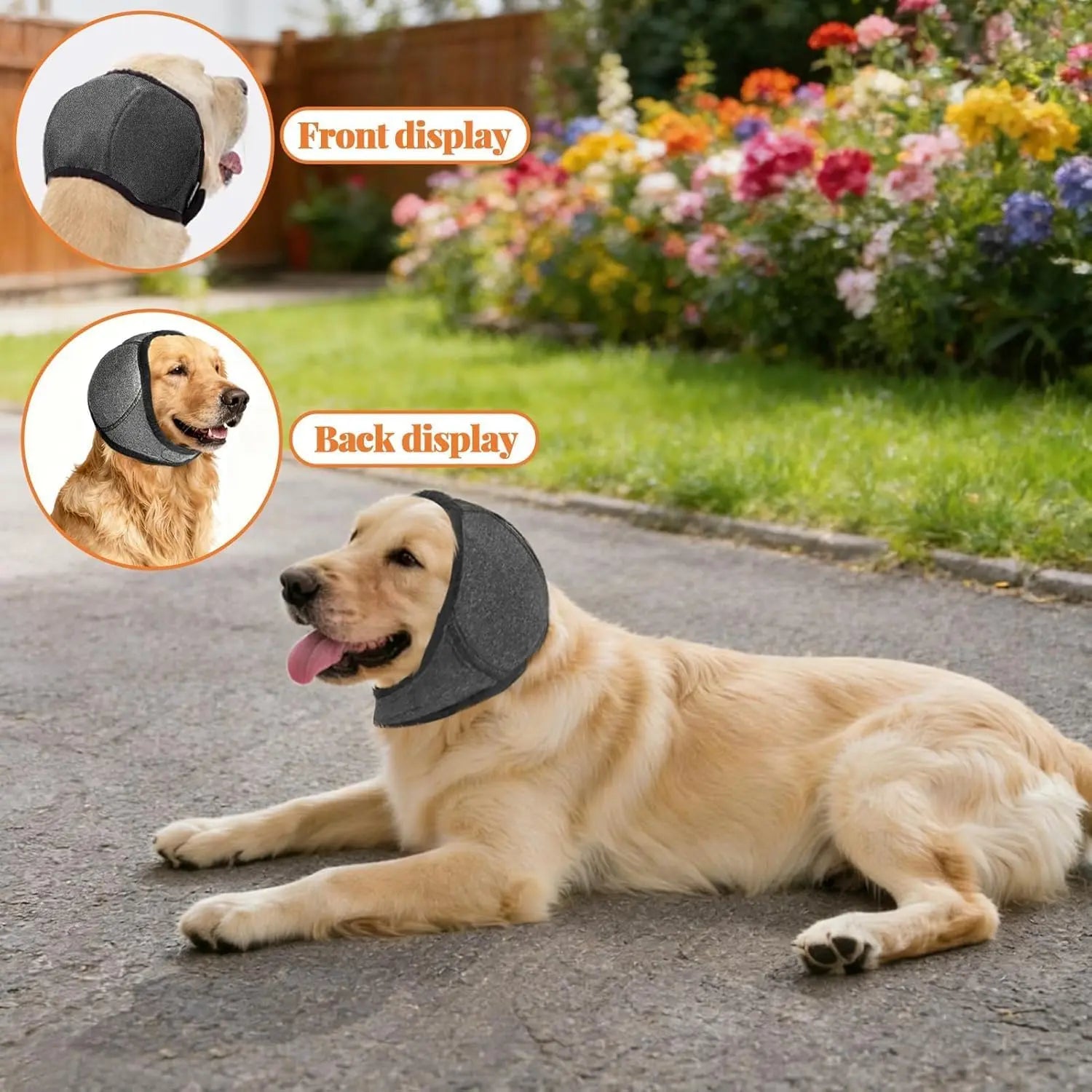 Dog Ear Protection Muffs for Noise Reduction, Adjustable and Comfortable Ear Wrap for Calming Dogs During Fireworks, Bathing, and Swimming Activities