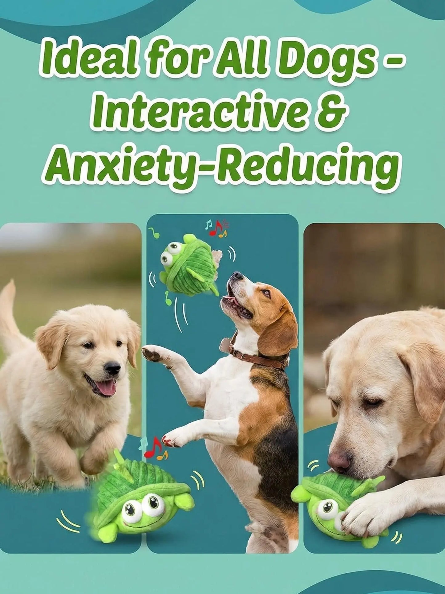 Interactive Motion-Activated Dog Ball - USB Rechargeable Automatic Rolling Toy with Squeaker for Boredom Relief in Small, Medium, and Large Dogs and Cats - Durable Indoor and Outdoor Pet Toy
