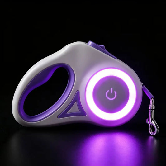 Pawzseek LED Retractable Dog Leash for Enhanced Nighttime Walks
