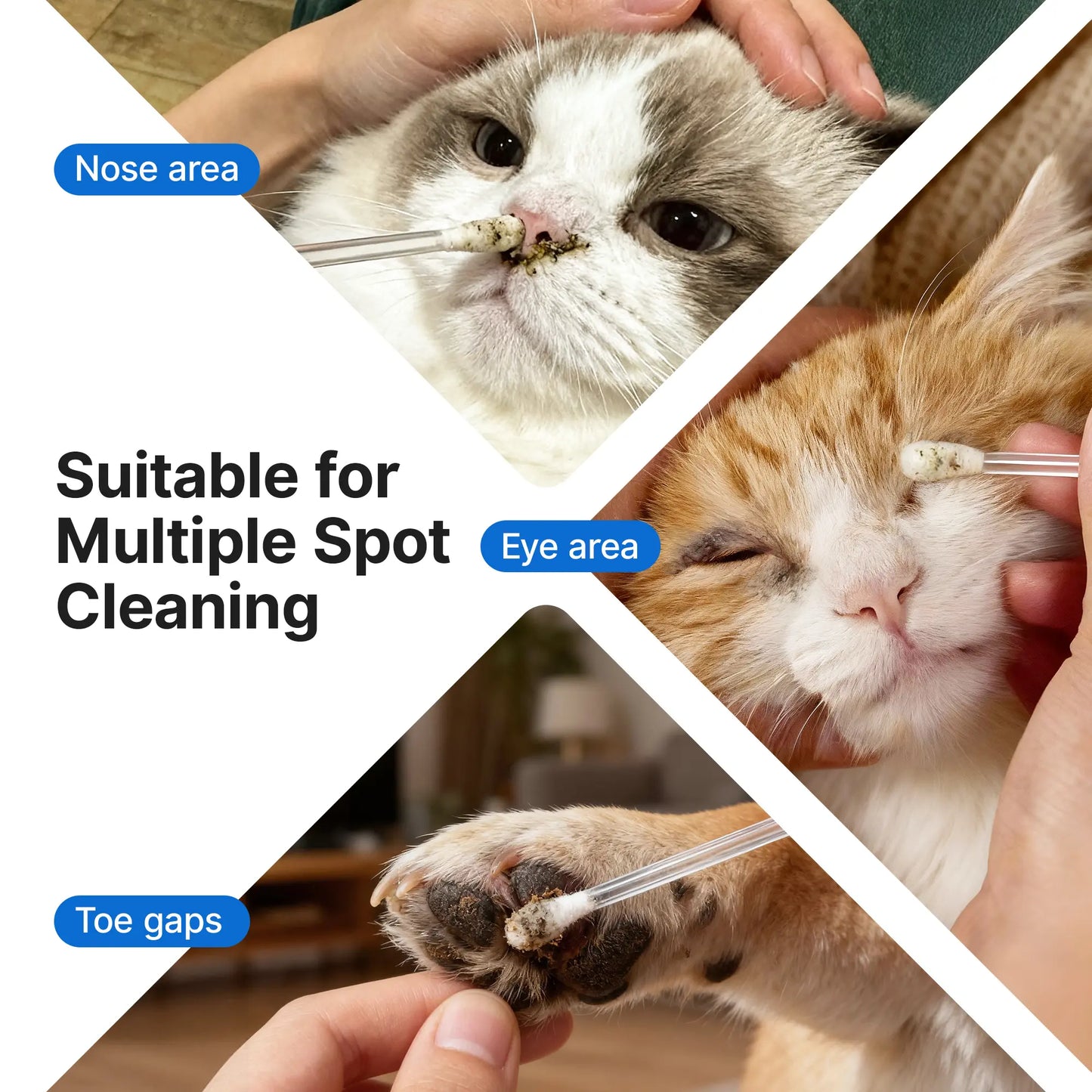 Pawfirst Single-Use Pet Ear Cleaner Swabs (100 Count) - Wax Removal and Odor Eliminator with Aloe, Witch Hazel, and Chamomile for Dogs and Cats