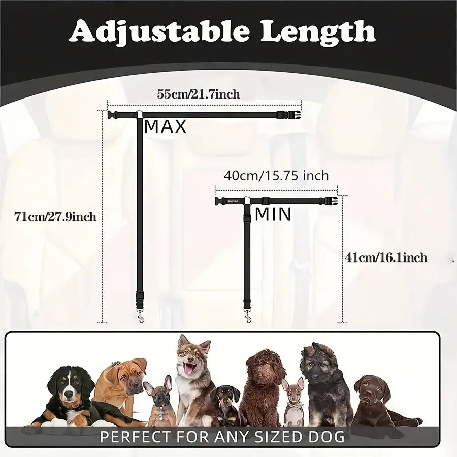 Pawzseek Dog Seat Belt for SUV and Car - Vehicle Safety Harness and Buckle for Pets, Ideal Christmas Gift