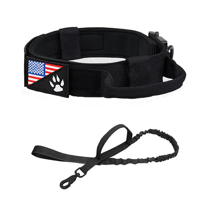 Adjustable High-Quality Pet Collar for Large and Medium Dogs and Cats - Durable Outdoor Neck Supplies with Handle for Daily Use