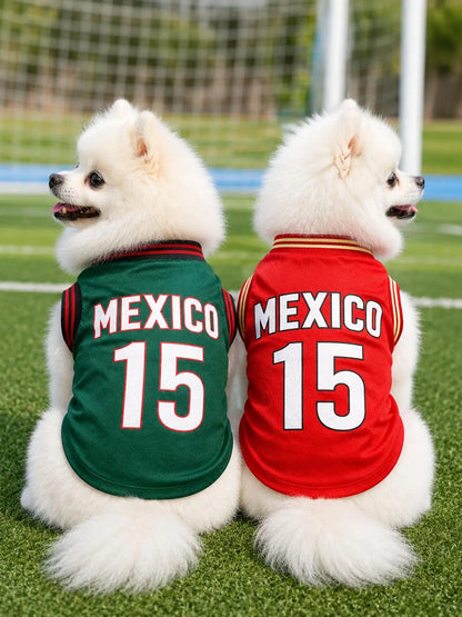 Lightweight Breathable Sleeveless Mesh Pet Sports Jersey for Dogs and Cats - Cute Soccer Style Vest for Small to Medium Pets, Ideal for Parties, Photos, Walks, and Game Day