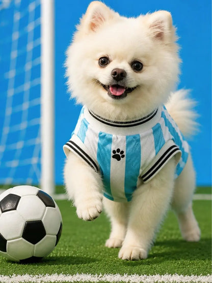 Lightweight Breathable Sleeveless Mesh Pet Sports Jersey for Dogs and Cats - Cute Soccer Style Vest for Small to Medium Pets, Ideal for Parties, Photos, Walks, and Game Day