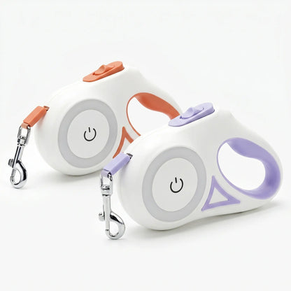 Pawzseek LED Retractable Safety Dog Leash for Small to Medium Dogs up to 110 lbs - Automatic Extendable Design