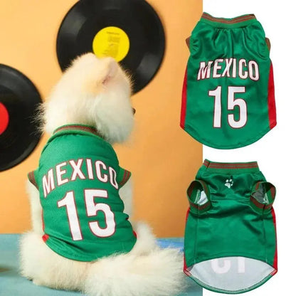 Lightweight Breathable Sleeveless Mesh Pet Sports Jersey for Dogs and Cats - Cute Soccer Style Vest for Small to Medium Pets, Ideal for Parties, Photos, Walks, and Game Day
