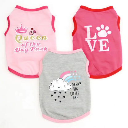 Trendy Pet Vest Shirts for Dogs and Cats - 3 Pack, Elastic Clothing for Small to Medium Pets, Ideal for Spring and Summer Festivals