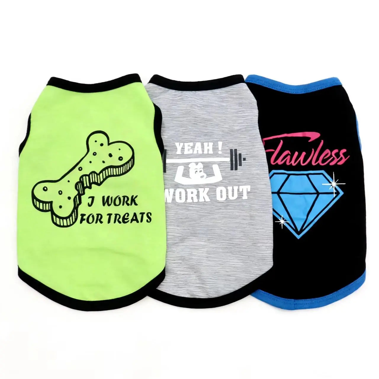 Trendy Pet Vest Shirts for Dogs and Cats - 3 Pack, Elastic Clothing for Small to Medium Pets, Ideal for Spring and Summer Festivals