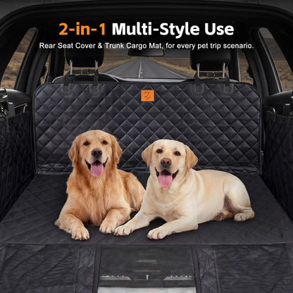 Zvrpet Waterproof Dog Car Seat Cover with Mesh Window - Heavy-Duty, Scratch-Resistant Hammock for SUVs and Trucks, Large Size, Non-Slip Design