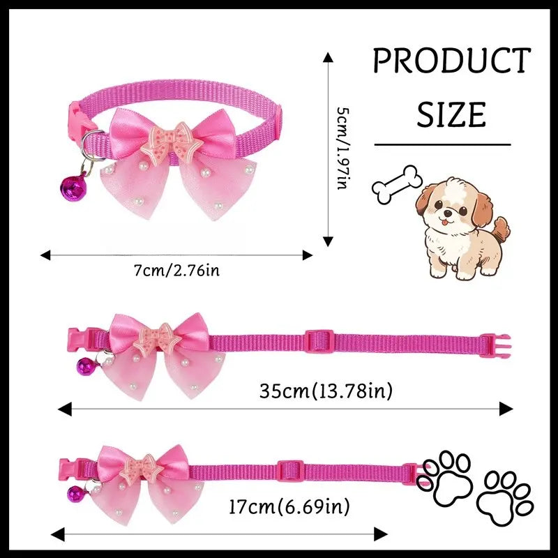 Adjustable Butterfly Design Bow Tie Collar for Small Breeds - Yorkies, Maltese, Poodles, and Puppies - Comfortable and Stylish Pet Accessory