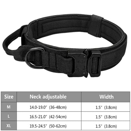 Adjustable High-Quality Pet Collar for Large and Medium Dogs and Cats - Durable Outdoor Neck Supplies with Handle for Daily Use